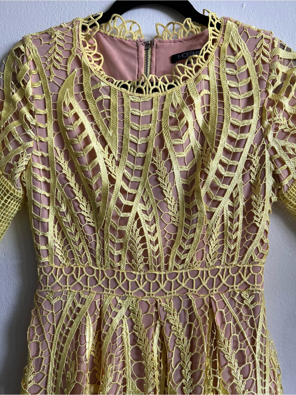MOSSMAN REVIVAL LACE CROCHET SHORT SLEEVE MIDI DRESS YELLOW SIZE US 4 AUS 8 - Picture 14 of 16
